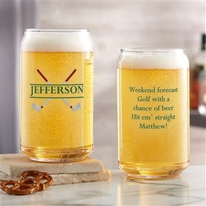 Crossed Clubs Personalized 16oz. Beer Can Glass - 45643-B