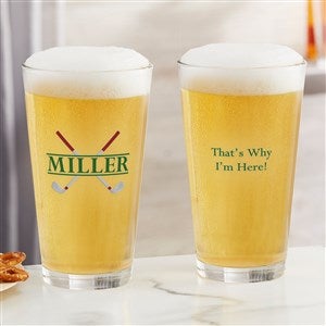 Crossed Clubs Personalized 16oz. Pint Glass - 45643-PG