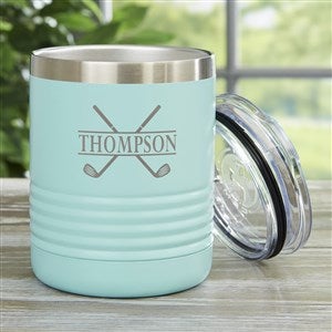 Crossed Clubs Personalized 10 oz Vacuum Insulated Stainless Steel Tumbler- Teal - 45645-T