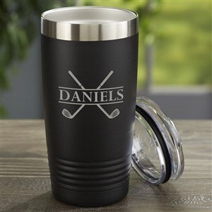 Crossed Clubs Personalized 20 oz Vacuum Insulated Stainless Steel Tumbler- Black - 45646-B