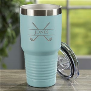 Crossed Clubs Personalized 30 oz. Stainless Steel Tumbler- Teal - 45647-T