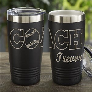 Coach Personalized 20 oz Vacuum Insulated Stainless Steel Tumbler- Black - 45652-B