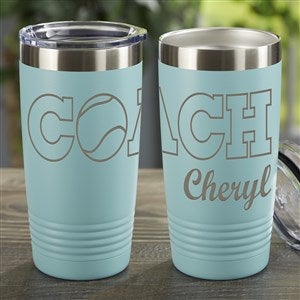 Coach Personalized 20 oz Vacuum Insulated Stainless Steel Tumbler- Teal - 45652-T