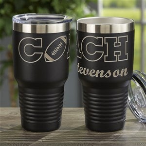Coach Personalized 30 oz. Stainless Steel Tumbler- Black - 45653-B