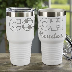 Coach Personalized 30 oz. Stainless Steel Tumbler- White - 45653-W