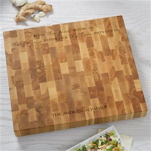 Bless the Food Before Us Personalized 12x12 Butcher Block Cutting Board - 45678-12