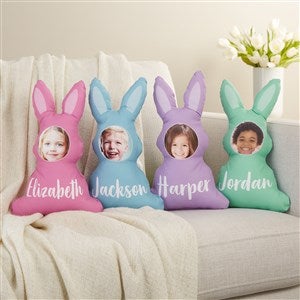 Pastel Bunny Personalized Photo Character Throw Pillow - 45696