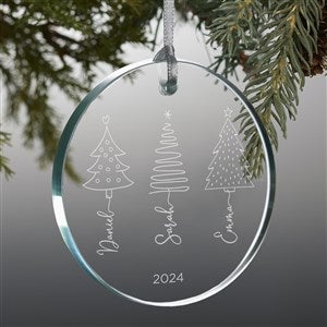 Scripted Christmas Tree Personalized Glass Premium Ornament - 45709-P