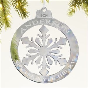 Snowflake Personalized Acrylic Christmas Ornament - Silver - 45710-S