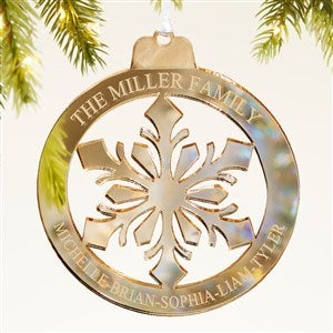 Snowflake Personalized Acrylic Christmas Ornament - Gold - 45710-G