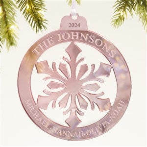 Snowflake Personalized Acrylic Christmas Ornament - Rose Gold - 45710-RG