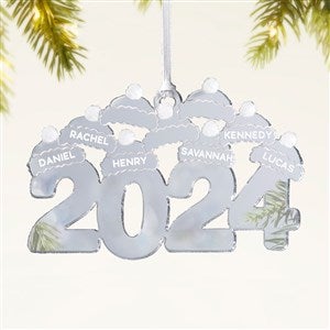 2024 Family  Personalized Acrylic Ornament- Silver - 45711-S