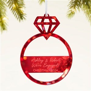 Engagement Ring Personalized Acrylic Ornament- Red - 45713-R