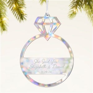 Engagement Ring Personalized Acrylic Ornament- Silver - 45713-S
