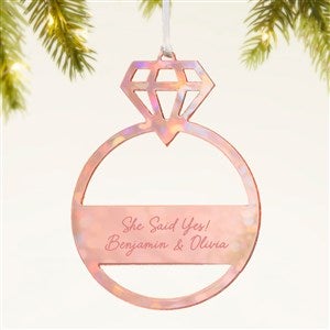 Engagement Ring Personalized Acrylic Ornament- Rose Gold - 45713-RG