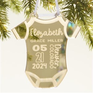 Baby Bodysuit Personalized Acrylic Ornament - Gold - 45715-G