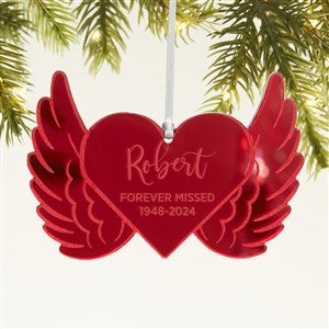 Memorial Wings Personalized Acrylic Ornament- Red - 45724-R