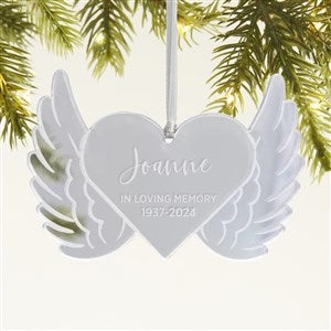 Memorial Wings Personalized Acrylic Ornament- Silver - 45724-S