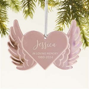 Memorial Wings Personalized Acrylic Ornament- Rose Gold - 45724-RG