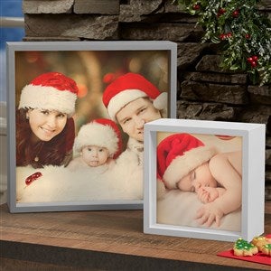 Photo Memorial Personalized 6x6 Ivory LED Shadow Box