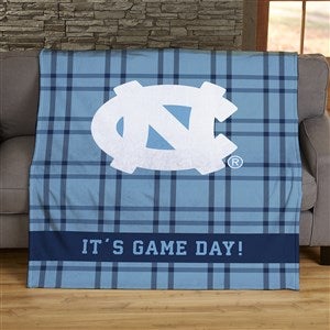 NCAA Plaid UNC Tarheels Personalized 50x60 Plush Fleece Blanket - 45832-F