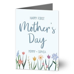 Floral First Mothers Day Personalized Greeting Card - 45849