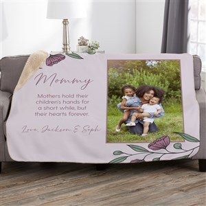 Floral Message for Mom Personalized Fleece Sherpa Blanket - 50x60 - 45896-S