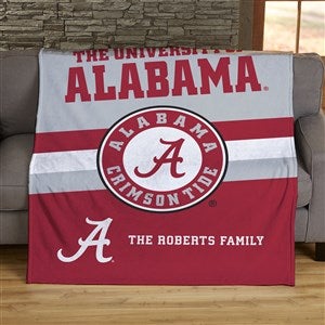 NCAA Stripe Alabama Crimson Tide Personalized 50x60 Plush Fleece Blanket - 45960-F