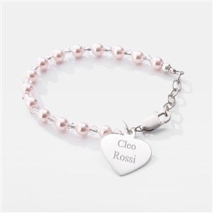 Engraved Pink  Sterling Silver Baby Bracelet - 45988