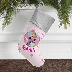 Merry  Bright Barbie™ Personalized Grey Christmas Stockings - 46010-GR