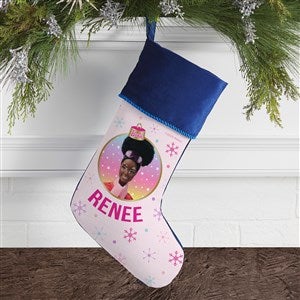 Merry & Bright Barbie™ Personalized Blue Christmas Stockings - 46010-BL