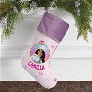 Merry  Bright Barbie™ Personalized Purple Christmas Stockings - 46010-P
