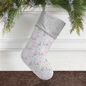 Winter Sparkle Barbie™ Personalized Grey Christmas Stockings - 46011-GR