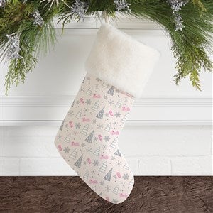 Winter Sparkle Barbie Personalized Christmas Stockings - Ivory Faux Fur - 46011-IF