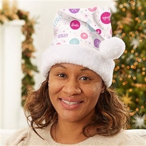 Merry  Bright Barbie™ Personalized Adult Santa Hat - 46014-A