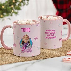 Merry  Bright Barbie Personalized Coffee Mug - Pink - 46016-P