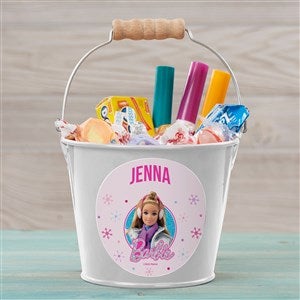Merry  Bright Barbie™ Personalized Mini Treat Bucket-White - 46018-W