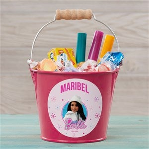 Merry  Bright Barbie™ Personalized Mini Treat Bucket-Pink - 46018-P