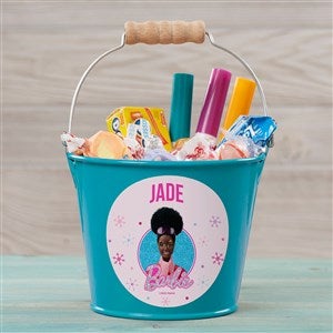 Merry  Bright Barbie™ Personalized Christmas Mini Treat Bucket-Turquoise - 46018-T