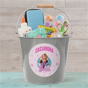 Merry  Bright Barbie™ Personalized Christmas Large Treat Bucket-Silver - 46018-SL