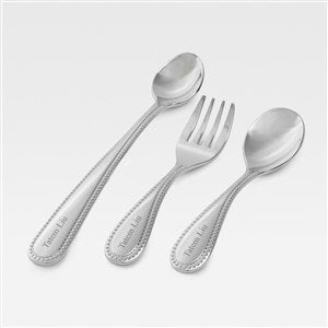 Engraved Baby Beaded Feeding Utensils Set of 3 - 46074