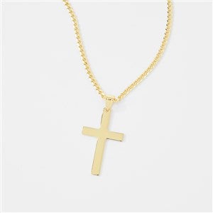 Engraved Gold Over Sterling Silver Cross Necklace - 46092