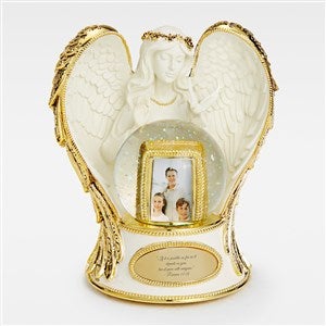 Engraved Gold  Ivory Guardian Angel Snow Globe - 46129