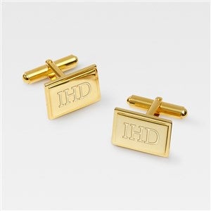 Engraved Gold Over Sterling Silver Cuff Links - 46154
