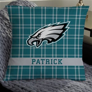 NFL Philadelphia Eagles Plaid Personalized 18" Throw Pillow - 46310-L