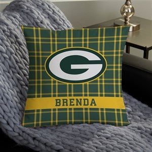 NFL Green Bay Packers Plaid Personalized 14quot; Throw Pillow - 46315-S
