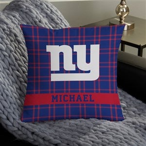 NFL New York Giants Plaid Personalized 14quot; Throw Pillow - 46319-S