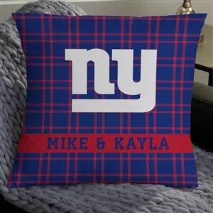 NFL New York Giants Plaid Personalized 18quot; Throw Pillow - 46319-L