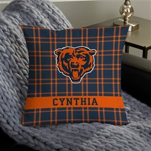 NFL Chicago Bears Plaid Personalized 14quot; Throw Pillow - 46320-S