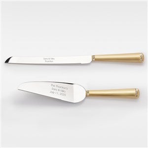 Engraved Gold Princess Wedding Cake Server Set - 46321